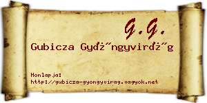 Gubicza Gyöngyvirág névjegykártya